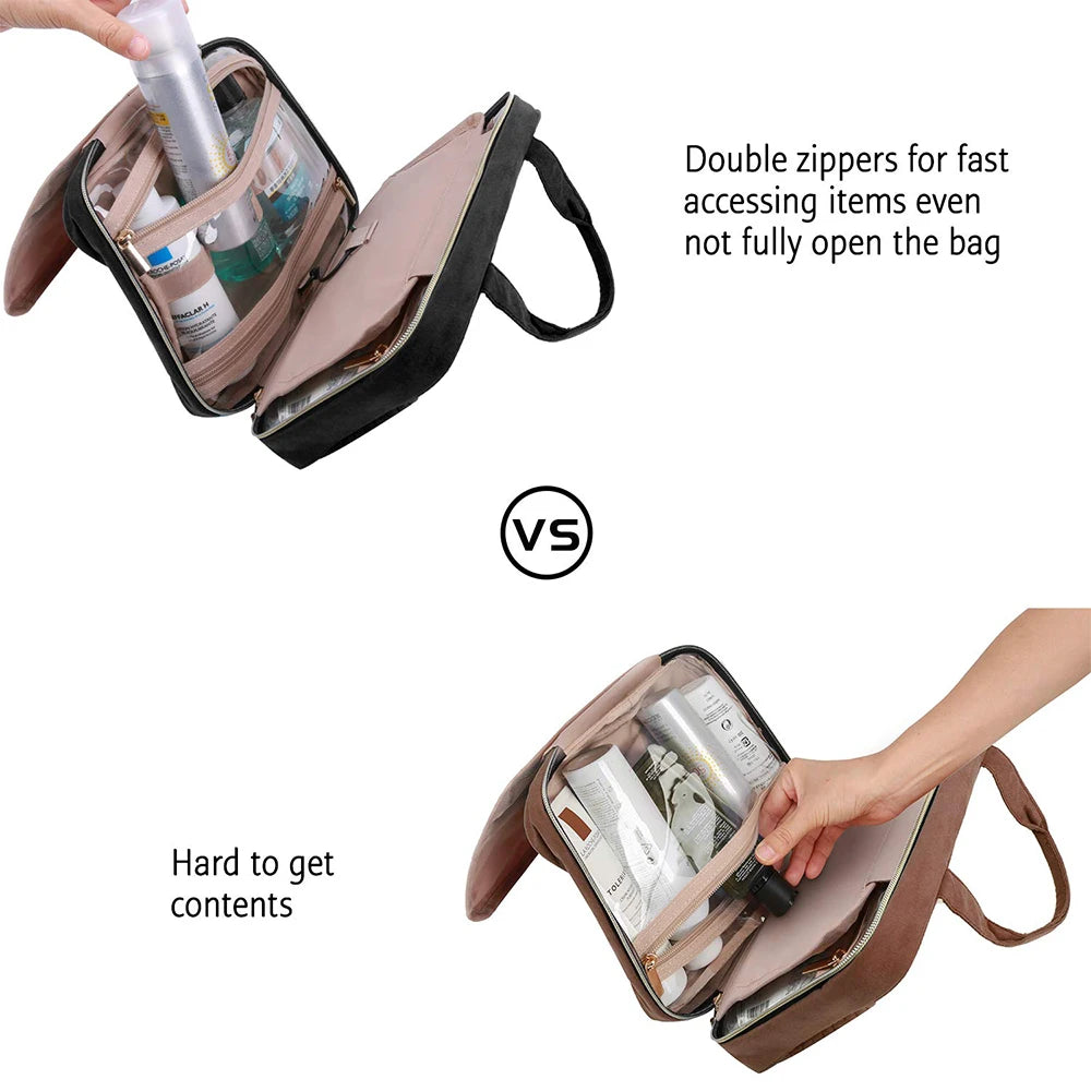 Travel Toiletry Bag with Hanging Hook Big Comparment Waterproof Makeup Bag for Women Men Travel Accessories Cosmetic Organizer