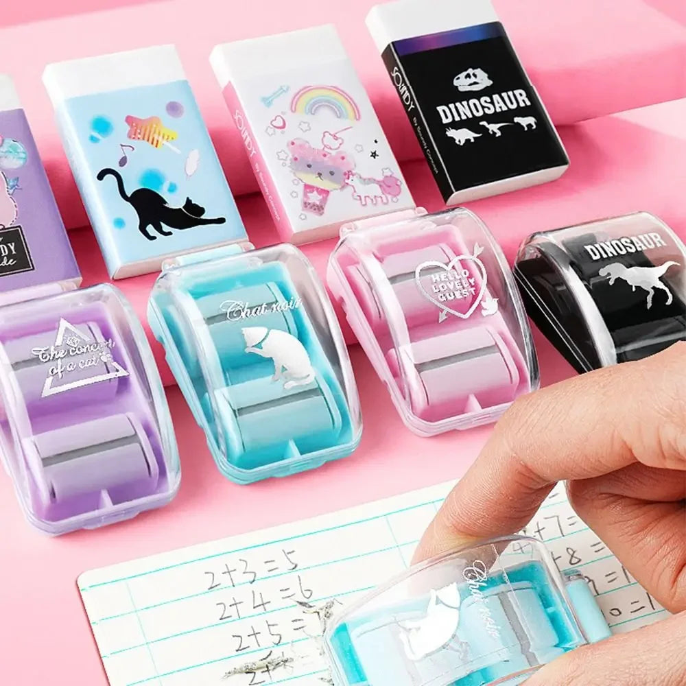 Mini Eraser Crumb Collectors✨ Portable Desktop Vacuum Cleaner With Cute Eraser Manual Desktop Sweeper Students Gift School Office🎁✨
