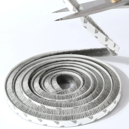 10M Aluminum Sliding Door Window Brush Seal Strip Weatherstrip Draught Excluder Dustproof Card Slot Sealing Tape Door Gasket