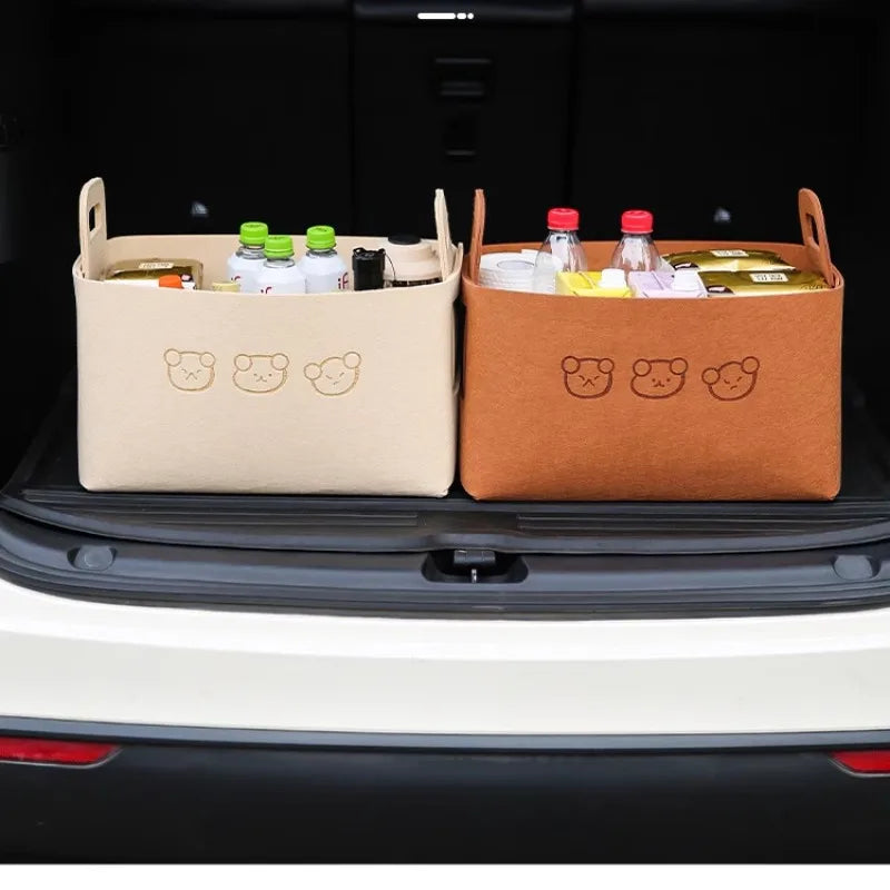 Foldable Car Storage Box Women's Cosmetic Storage Basket Desktop Storage Box Snacks Toys Storage Basket Dirty Clothes Basket