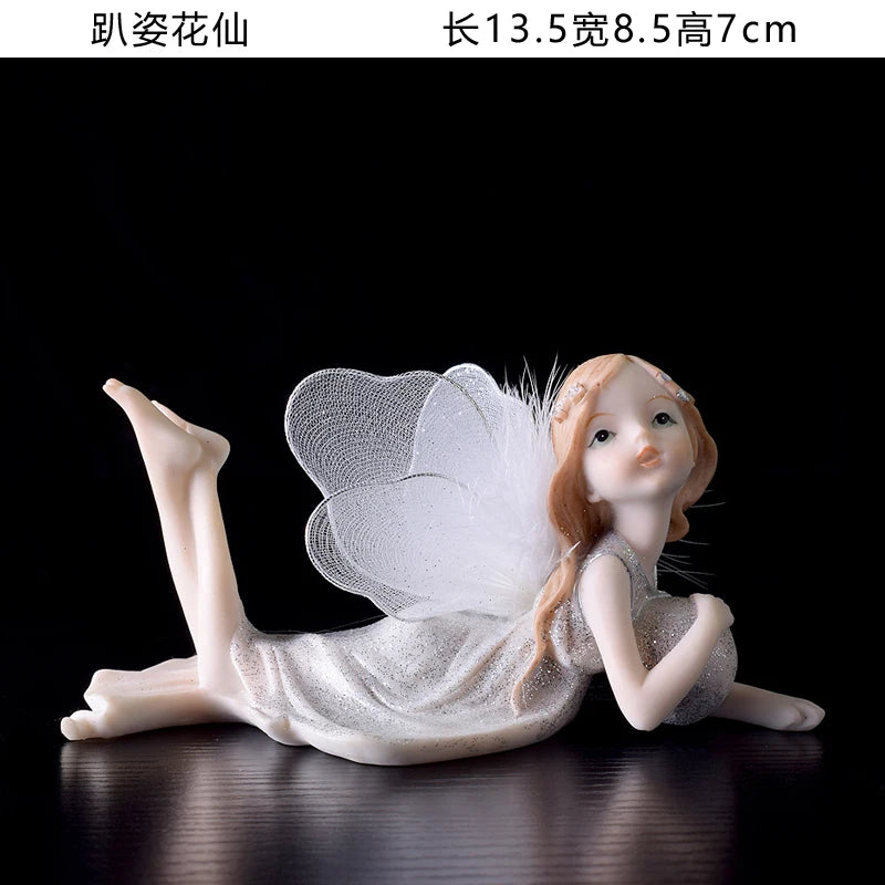 Fairy Beauty Angel Ornaments Resin Doll Cute Girl Wedding Gift Decorative Home Accessories Things For Room Decoration