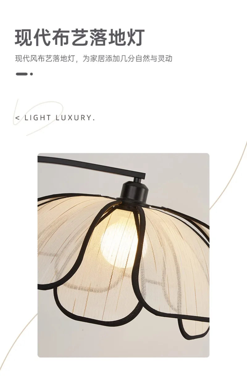 Retro Flower Floor Lamp Japanese Style Living Room Bedroom Fishing Light Modern Luxury Creative Home Decoration Accessories