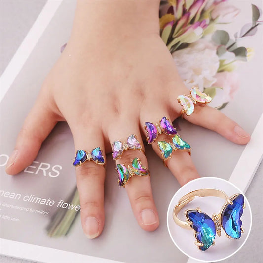 Fantasy Gem Butterfly Ring Adjustable