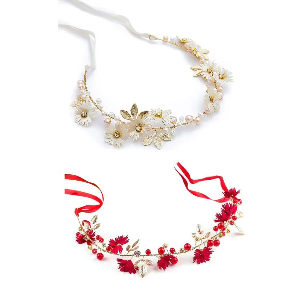 Ribbon Daisy Flower Bridal Hairband Tiaras Headband Garlands