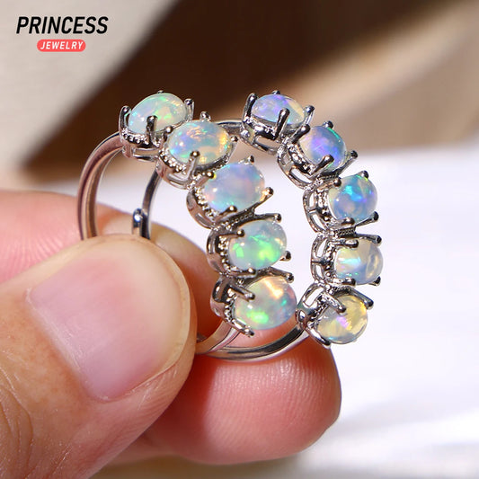 Luxury Opal Oval 925 Silver Finger Ring,