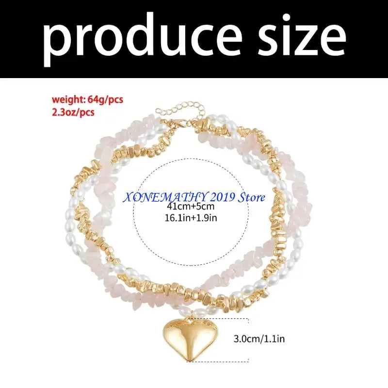 F42F Stylish Beads Necklace Elegant Neck Chain Multilayer Necklace Women Fashion Accessories Suitable for Fashionable Ladies