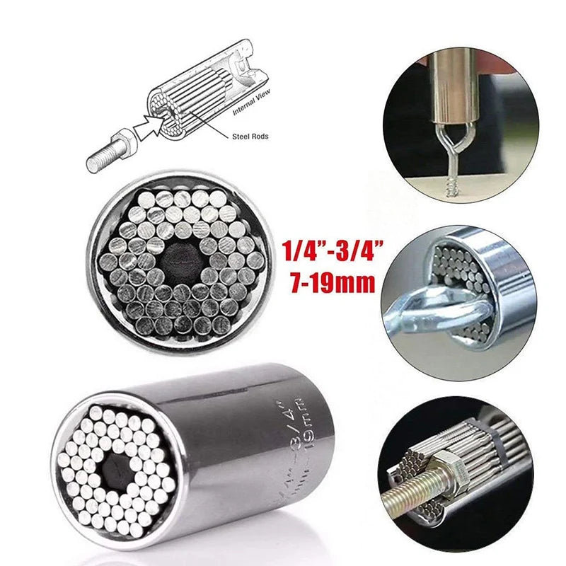 Universal Socket Set (11-32 mm 7-19 mm) Super Socket for unscrewing any bolts Multi-purpose Universal Socket Tool Kit