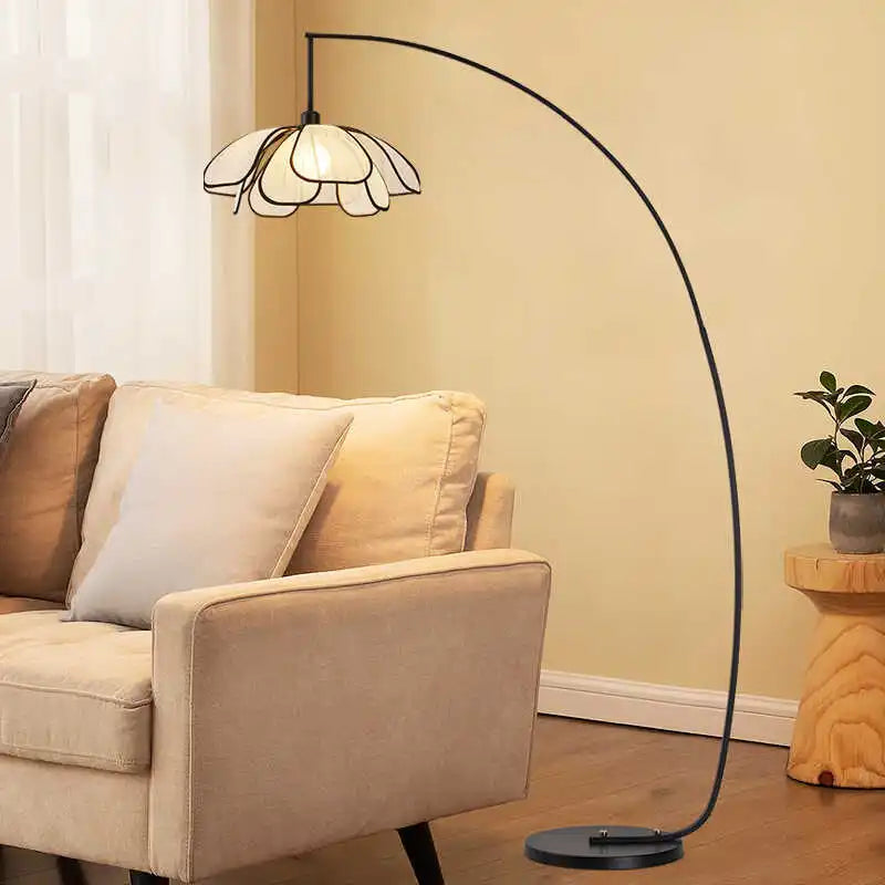 Retro Flower Floor Lamp Japanese Style Living Room Bedroom Fishing Light Modern Luxury Creative Home Decoration Accessories