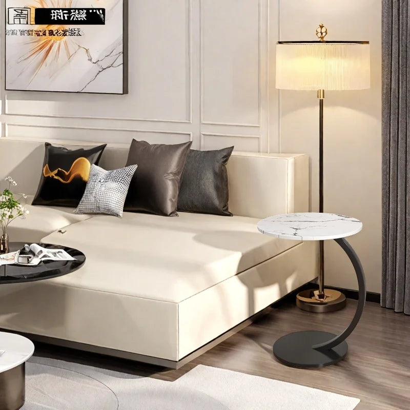 Coffee Tables Light Luxury Side Table Round Flower Bedside Table Bedside Home Study Desk Auxiliary Desk Living Room Furniture (Free Shipping) 💝💖🌹 (Free Shipping) 💝💖🌹
