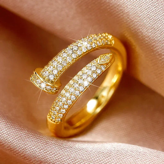 Gorgeous Gold Filled Ring with Melee Gems