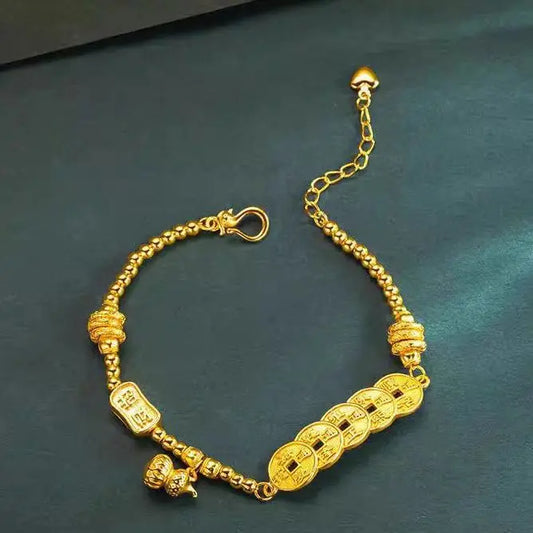 Women Chubby Fortune Coil Bracelet 24K Gold AU999 - Women's exclusive, plump chubby/clear coil, warm 24K, AU999 guarantee