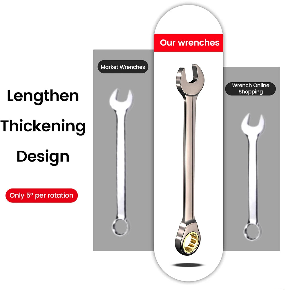 Universal Torx Wrench Adjustable Torque 7-12mm Ratchet Spanner Two-way Fast Plum Ratchet for Bicycle Motorcycle Car Repail Tool