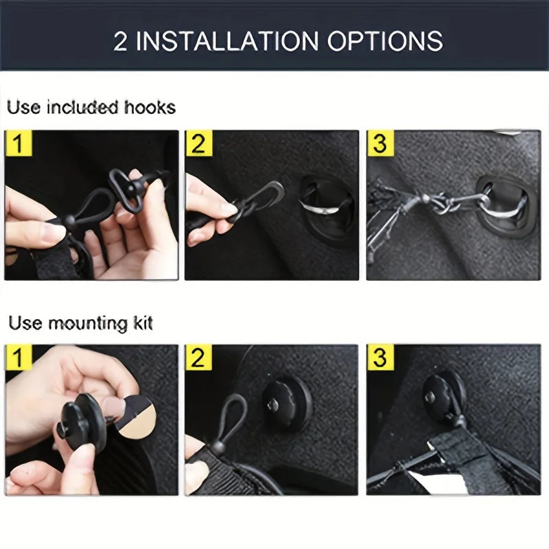 [1Sets Car Storage Net] 1 Sets Stretchable Trunk Cargo Storage Organizer Net | Nylon Plastic Truck Bed Nets with Hooks for Car