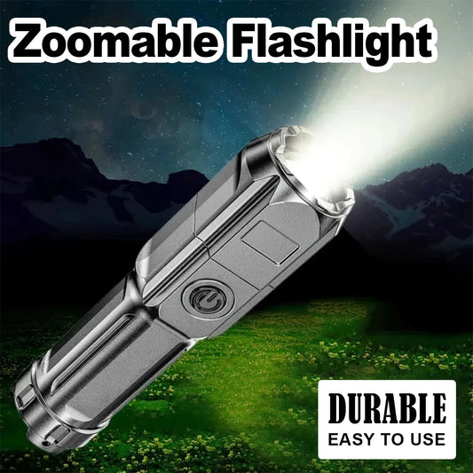 Led Flashlight Usb Leb Handheld Tactical Flashlights Rechargeable Waterproof With Zoom Torch Long Range Portable Light Emergency