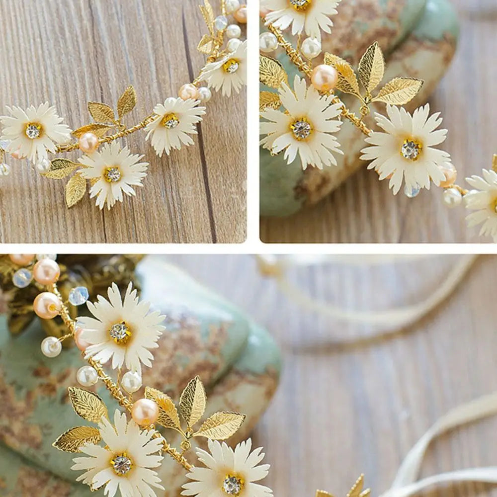 Ribbon Daisy Flower Bridal Hairband Tiaras Headband Garlands