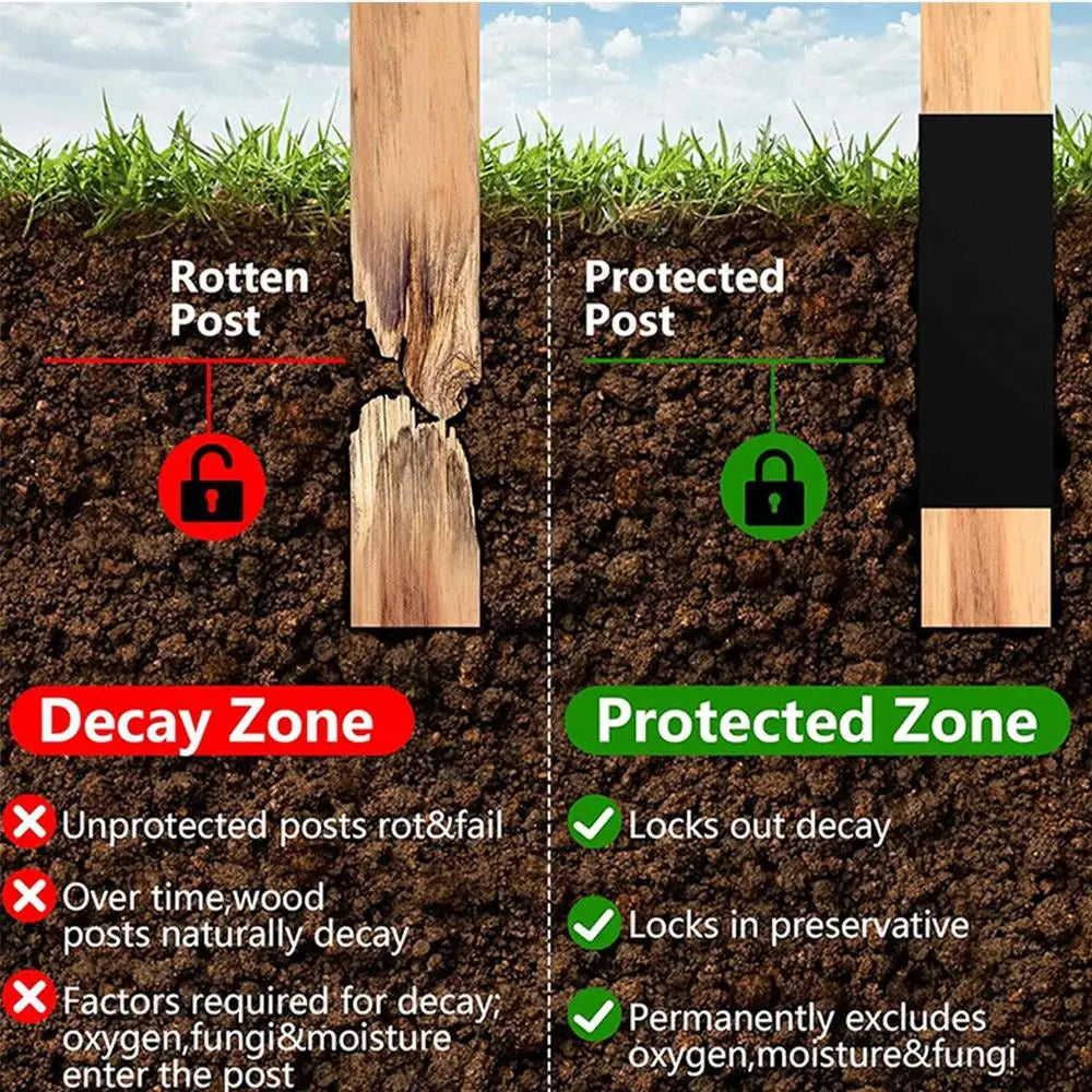 Fence Post Cover 8x Wood Protector 42.5x26.5cm/16.73x10.43 Inch Self-adhesive Protection Cover Outdoor Protective Equipment For
