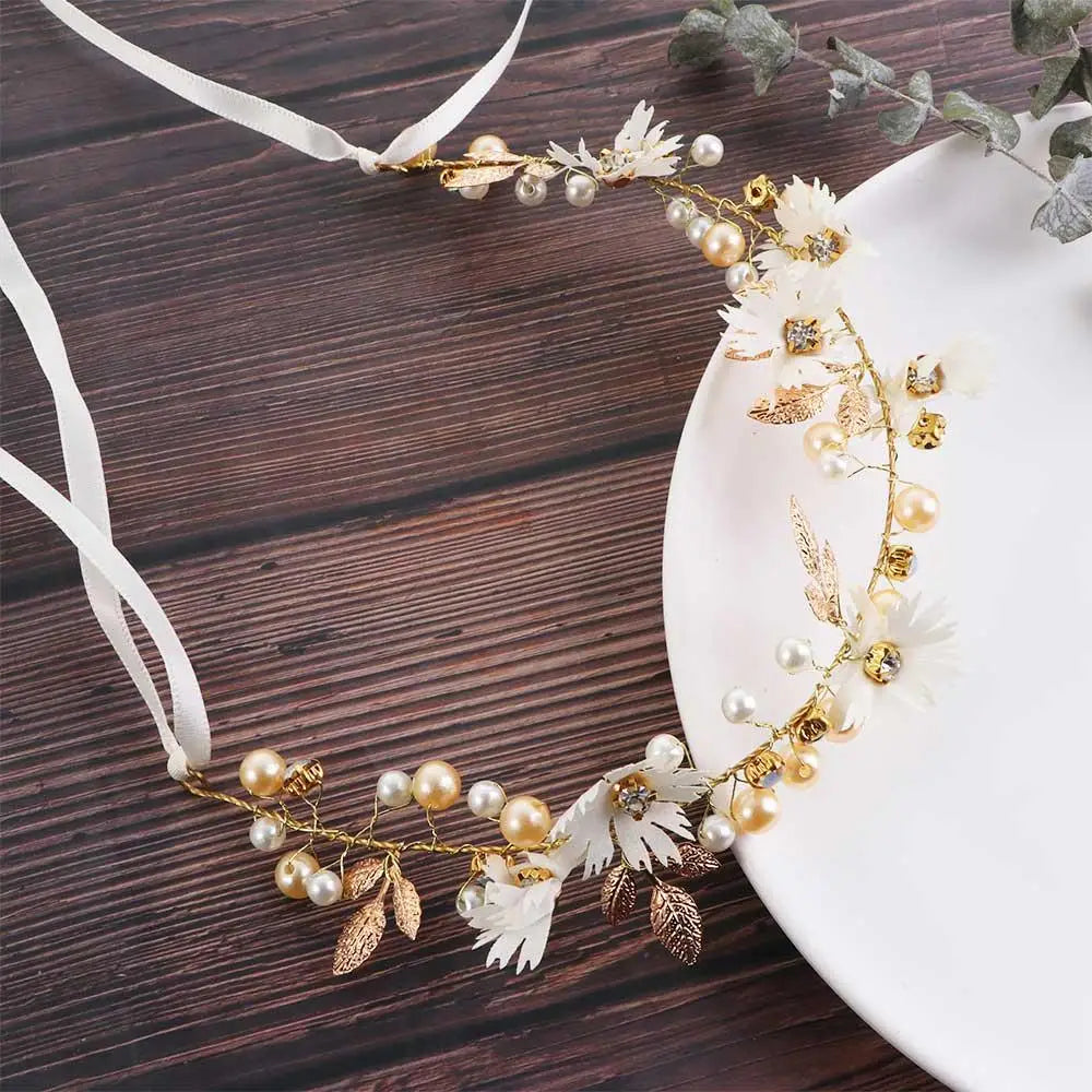 Ribbon Daisy Flower Bridal Hairband Tiaras Headband Garlands