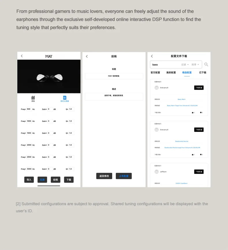 MOONDROP MAY DSP Headphones USB-C Online Interactive DSP Dynamic Driver Planar Driver Hybrid In-ear with Interchangeable Cable