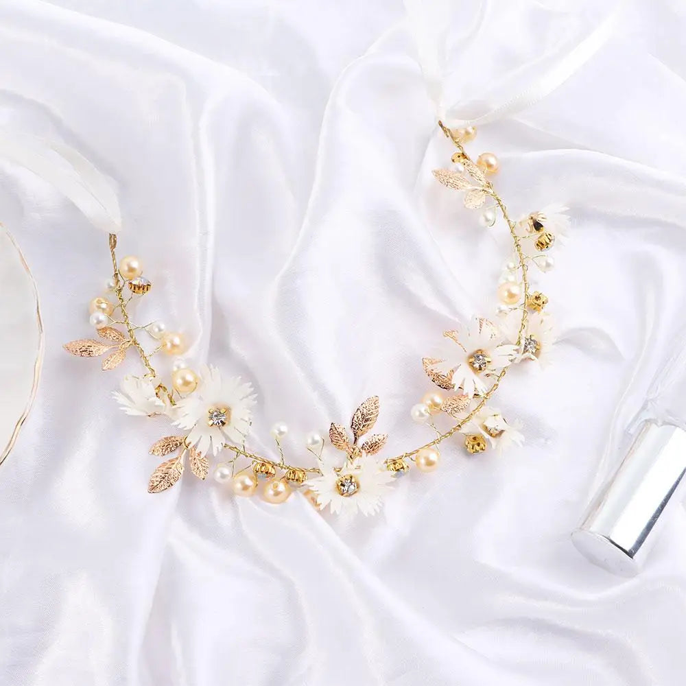 Ribbon Daisy Flower Bridal Hairband Tiaras Headband Garlands