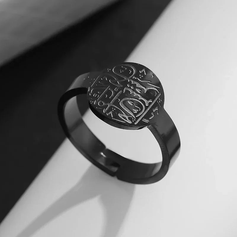 Stainless Steel Angel Wing Ring Open Adjustable Feather Ring for Men Women Couple Fashion Jewelry Anniversary Gift