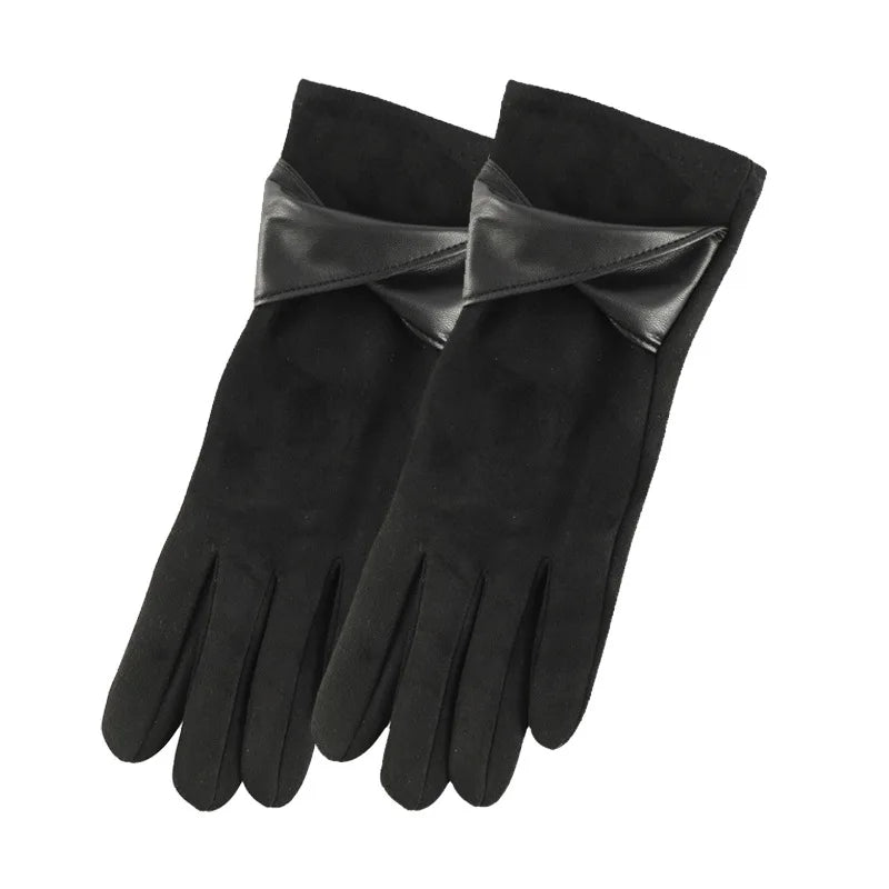 Winter gloves for women suede cold-proof and warm gloves for women plus velvet thickened gloves touch screen gloves