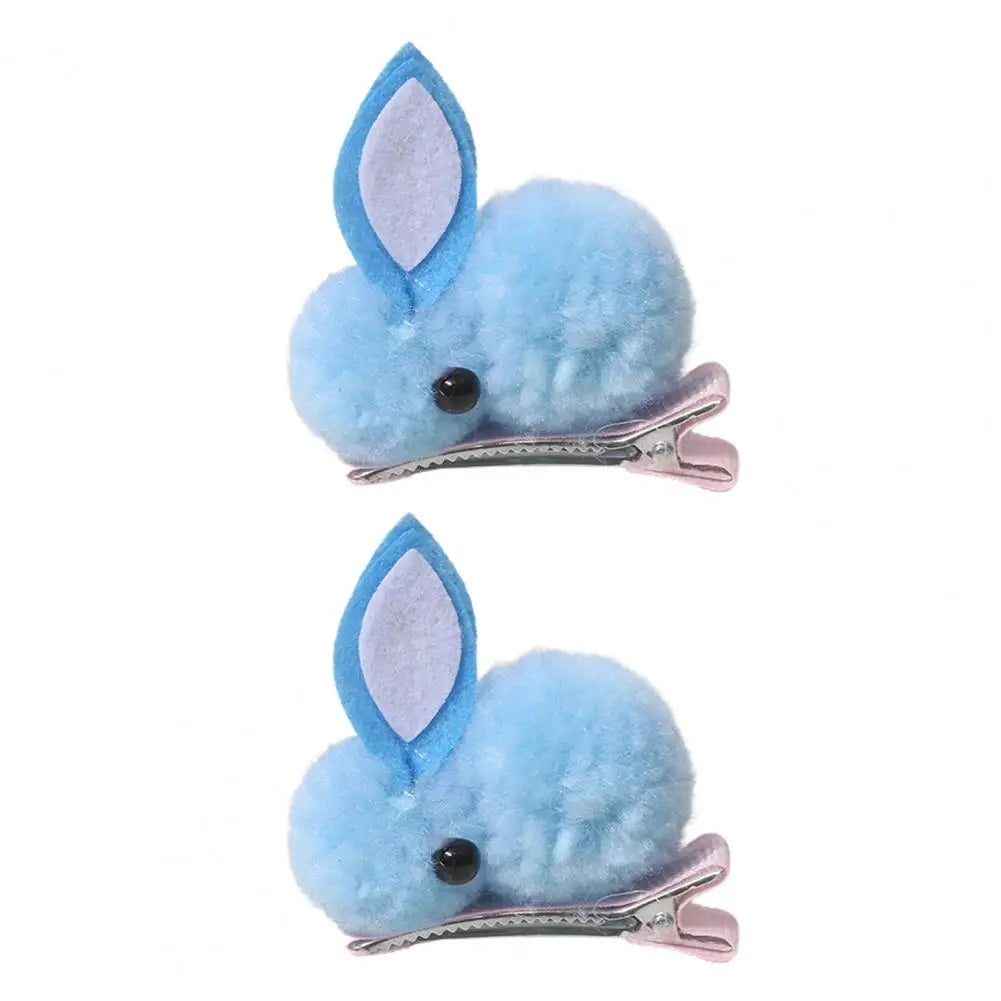 2Pcs Cute Bunny Hairpins Kids Plush Bunny Hairpins Headband Korean Children Hair Clips Sweet Girls Hairpins Hair Accessories