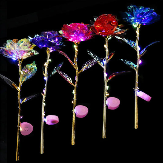 Led Valentine's Day Mother's Day Gift 24K Foil Plated Roses Flowers