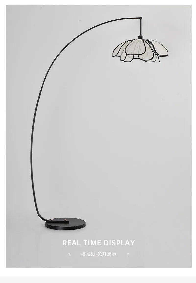 Retro Flower Floor Lamp Japanese Style Living Room Bedroom Fishing Light Modern Luxury Creative Home Decoration Accessories