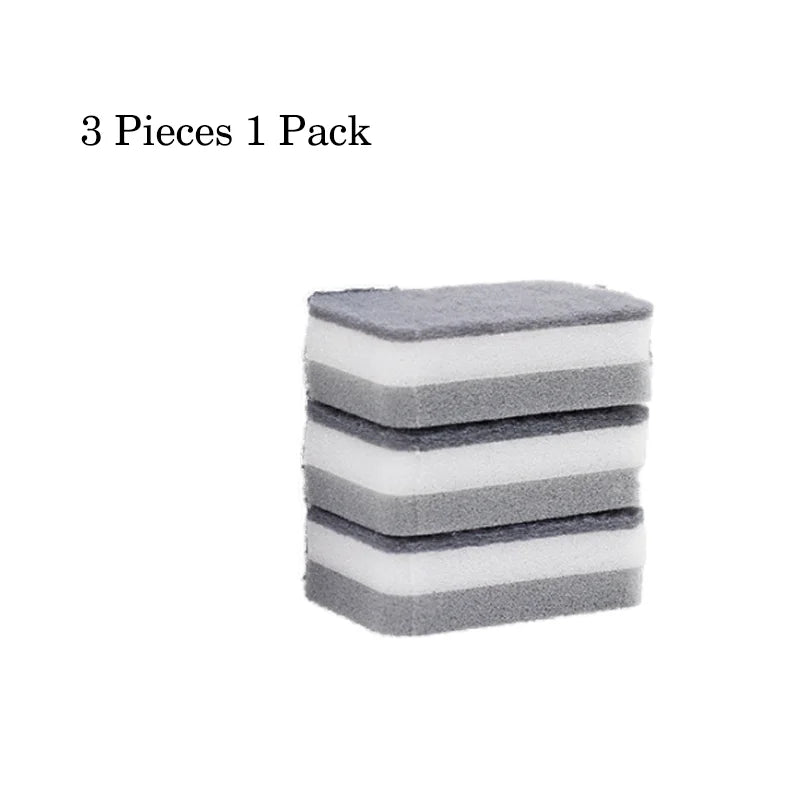 Double-sided multi-function kitchen cleaning sponge effective dishwashing and pot scrubbing pads are easy to rinse and reusable