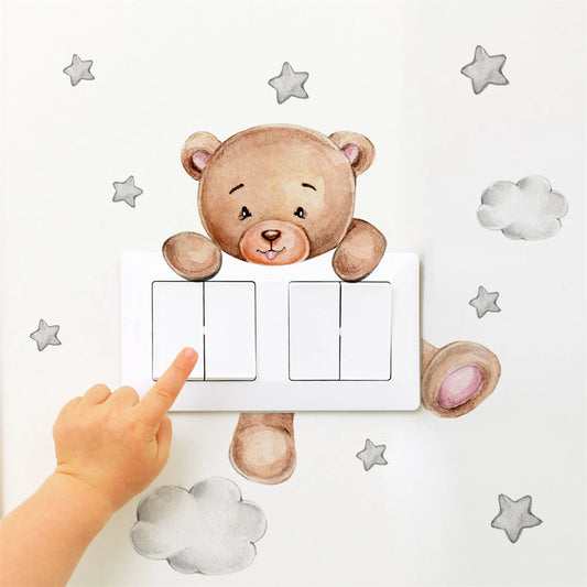 Sticker Easy Removal Superior Quality Ornament Bear Wall Sticker Cartoon Boys And Bedroom Wall Sticker Wallpaper Wide Use