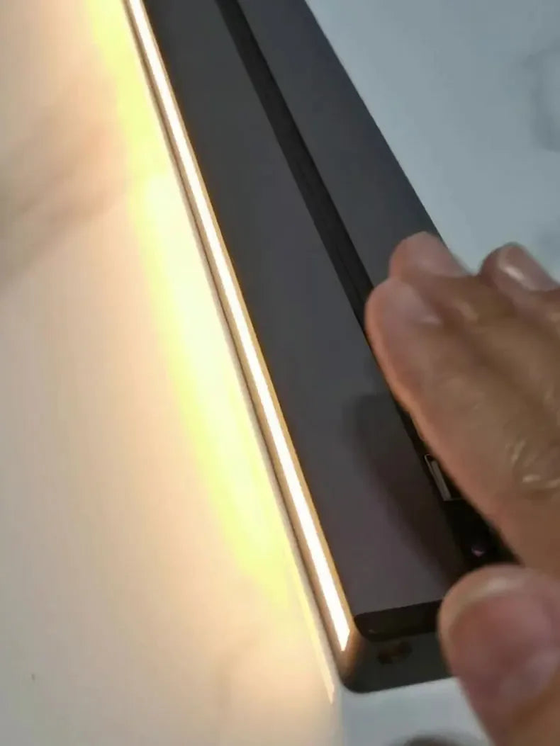 EU US Universal Home Room Movable Power Rail Sliding Track Socket With LED Human Body Induction Light Desktop Mobile Socket