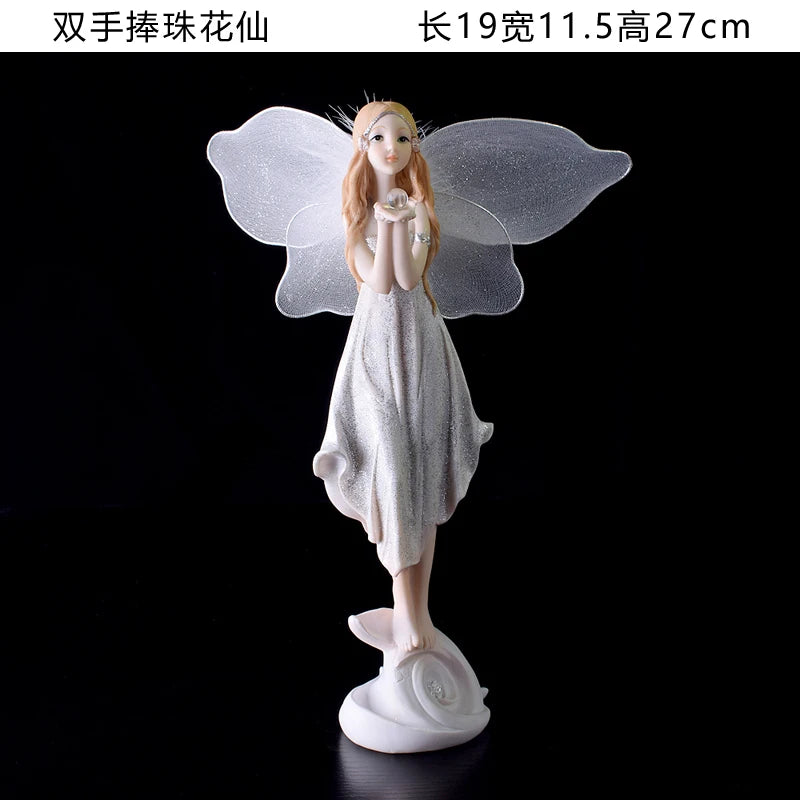 Fairy Beauty Angel Ornaments Resin Doll Cute Girl Wedding Gift Decorative Home Accessories Things For Room Decoration