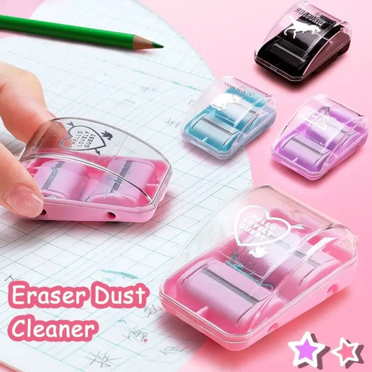 Mini Eraser Crumb Collectors✨ Portable Desktop Vacuum Cleaner With Cute Eraser Manual Desktop Sweeper Students Gift School Office🎁✨