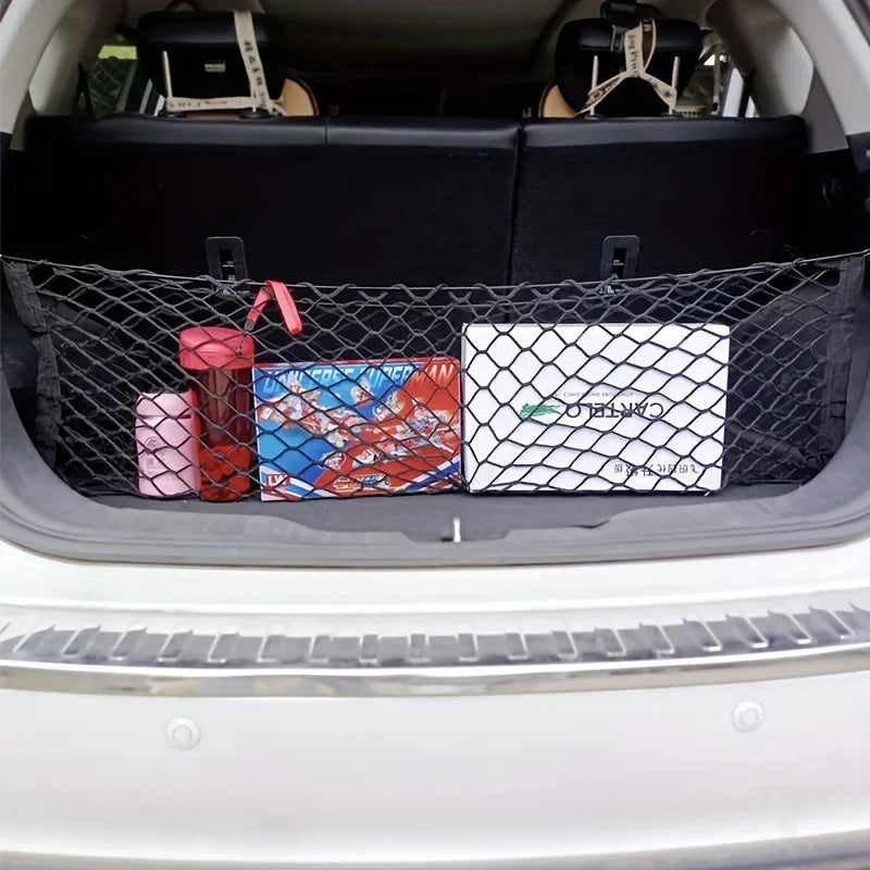 [1Sets Car Storage Net] 1 Sets Stretchable Trunk Cargo Storage Organizer Net | Nylon Plastic Truck Bed Nets with Hooks for Car