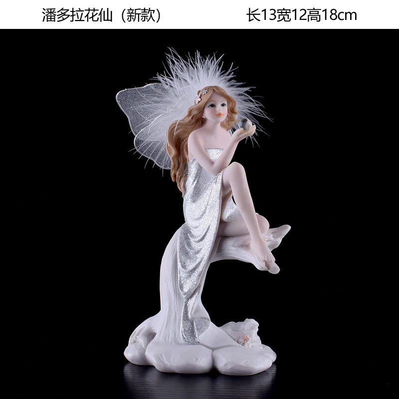 Fairy Beauty Angel Ornaments Resin Doll Cute Girl Wedding Gift Decorative Home Accessories Things For Room Decoration