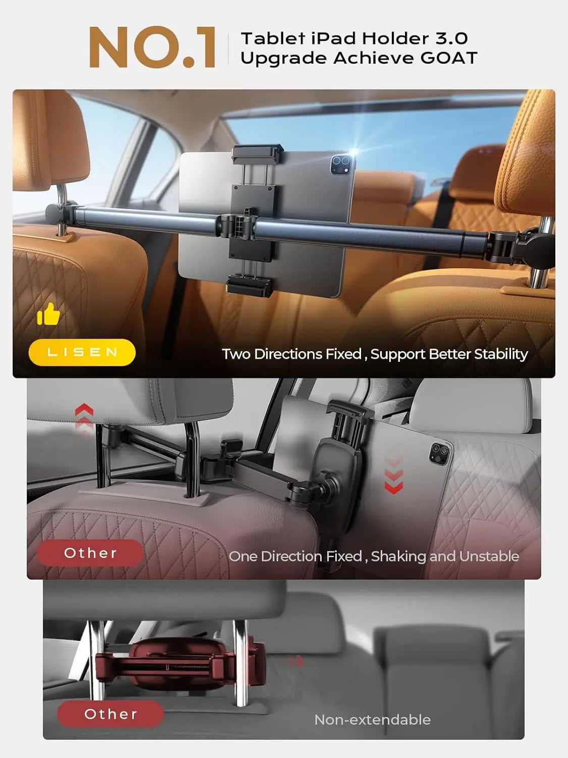 Display I-Pad, Tablet, SmartPhone, for in Vehicle enjoyment. Can also be applied to other uses!🎗️🎁❤️