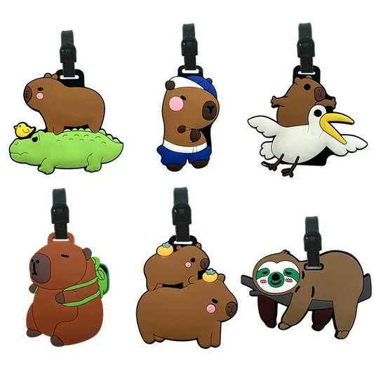 Travel Accessories: Creative Capibala Luggage Tags, Fashionable Style, Portable Silicone Travel Tags