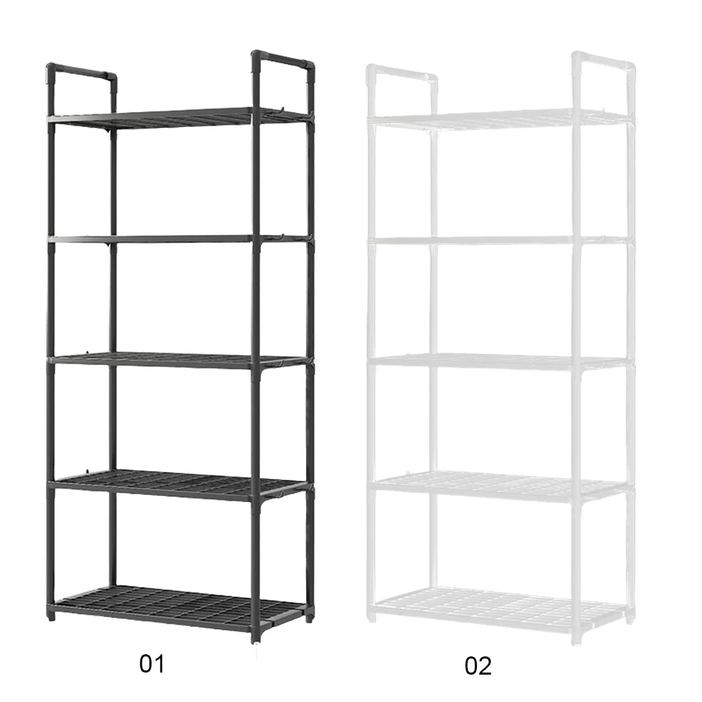 5 Tier Storage Shelf 66 Lbs Capacity Storage Shelves Adjustable Standing Shelf for Kitchen Pantry Closet Bathroom Laundry Garage