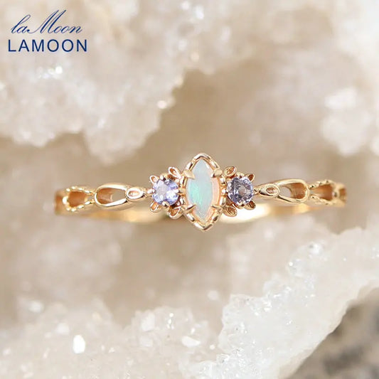 Natural Opal Ring For Women Gemstone 925 Sterling Silver Gold Filled Fine Jewelry