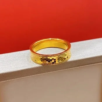 real gold 999 wedding  jewelry fine gold wedding rings for couples 24k pure gold finger ring for lovers