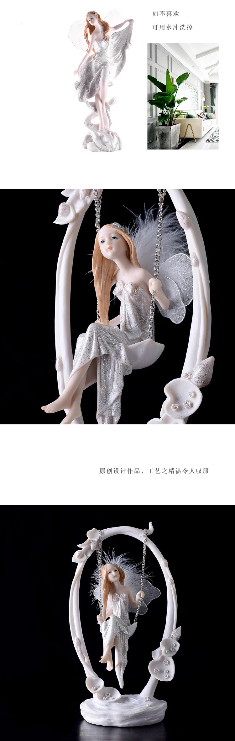 Fairy Beauty Angel Ornaments Resin Doll Cute Girl Wedding Gift Decorative Home Accessories Things For Room Decoration