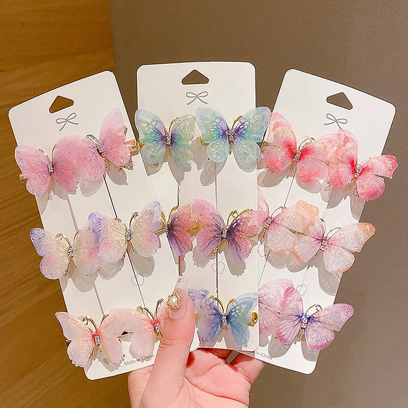 Colorful Butterfly Hairpins Random Girl Hair Clips Women Sweet Rainbow Barrettes Fashion Hair Accessories Ornament