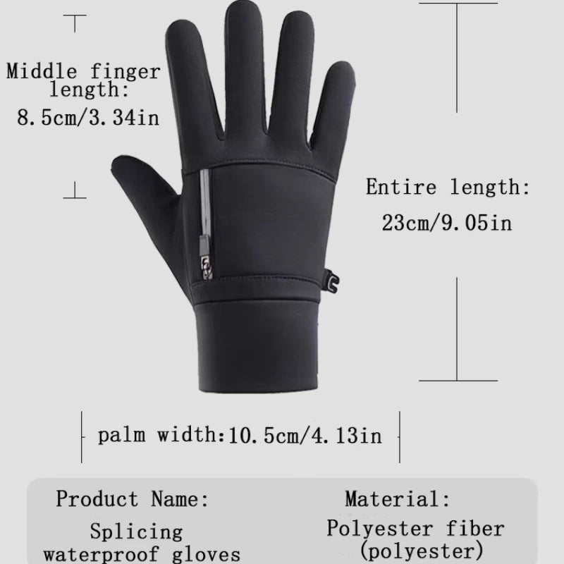 Winter Warm Gloves for Men, Waterproof, Touch Screen, Cycling, Sports, Outdoor, Fleece-Lined, Skiing, Non-Slip, Motorcycle Gloves