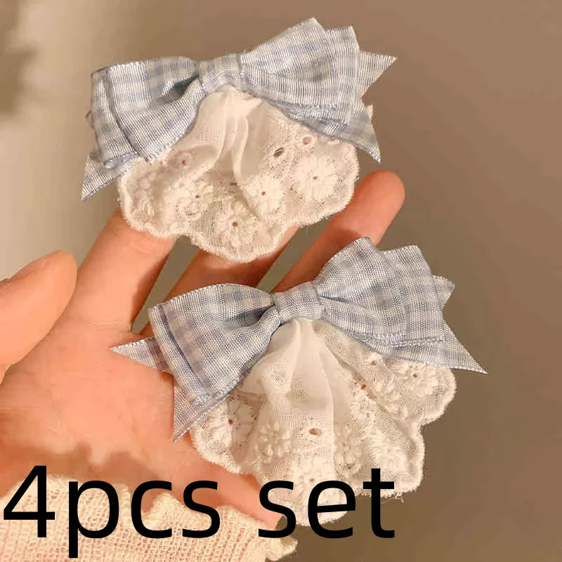 Embroidery Hair Bows Lace Big Bows Hairclip Women Elegant Spring Clip Spring Summer Hair Accessories Women Barrettes