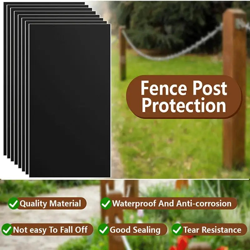Fence Post Cover 8x Wood Protector 42.5x26.5cm/16.73x10.43 Inch Self-adhesive Protection Cover Outdoor Protective Equipment For