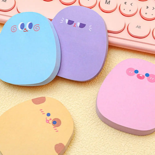 Self-Adhesive Sticker 60 Sheets Sticky Notes Colored Ins Messages Sticking Paper Cartoon Kawaii Message Paper Girls