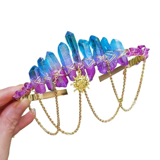 57QA Delicate Tiaras Birthday Headbands Elegant Hairbands for Girls Birthday Party Photo Props Headwear Crowns