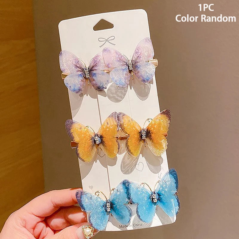 Colorful Butterfly Hairpins Random Girl Hair Clips Women Sweet Rainbow Barrettes Fashion Hair Accessories Ornament