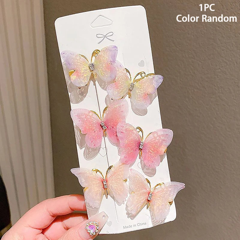 Colorful Butterfly Hairpins Random Girl Hair Clips Women Sweet Rainbow Barrettes Fashion Hair Accessories Ornament