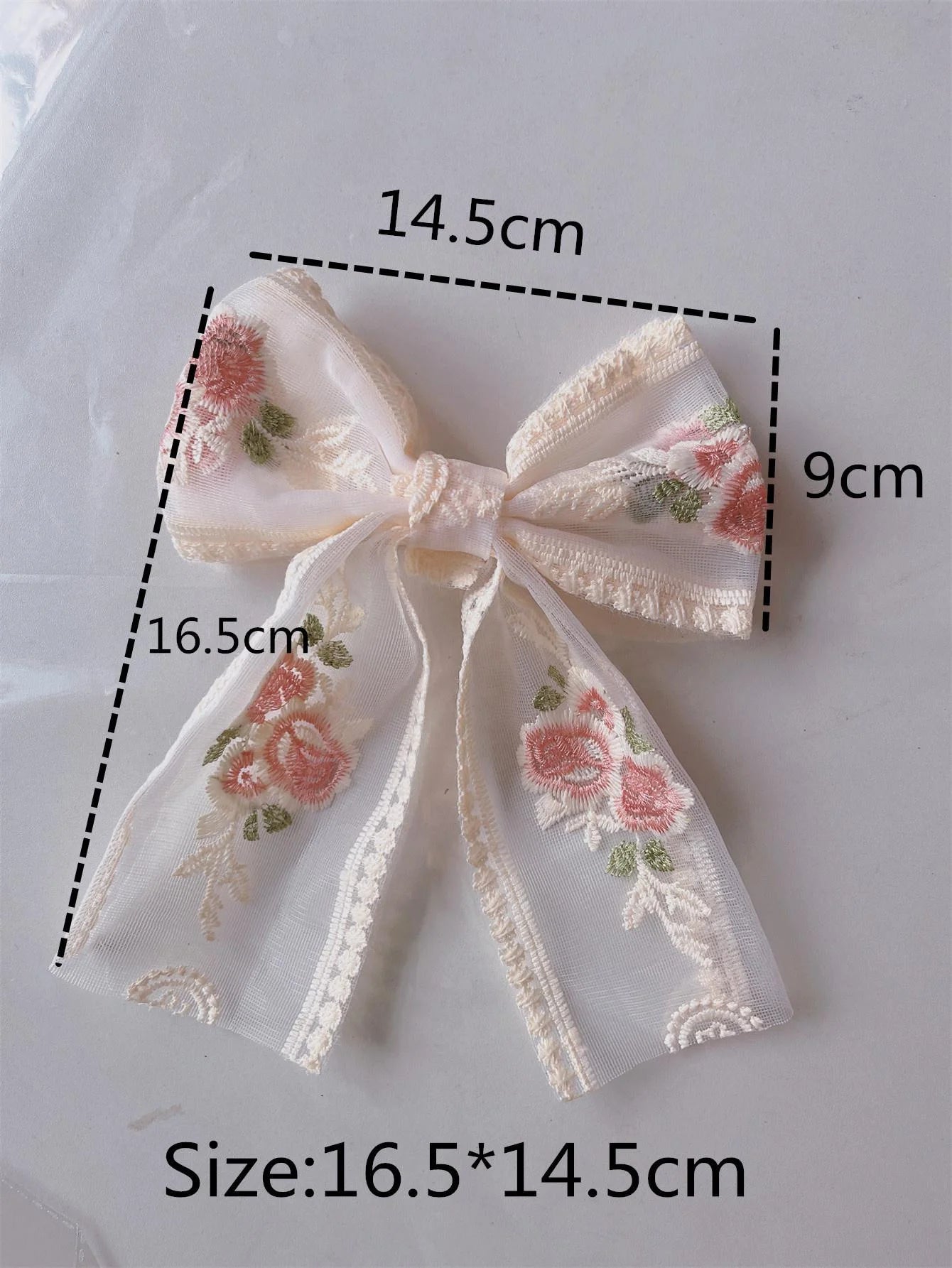 Embroidery Hair Bows Lace Big Bows Hairclip Women Elegant Spring Clip Spring Summer Hair Accessories Women Barrettes